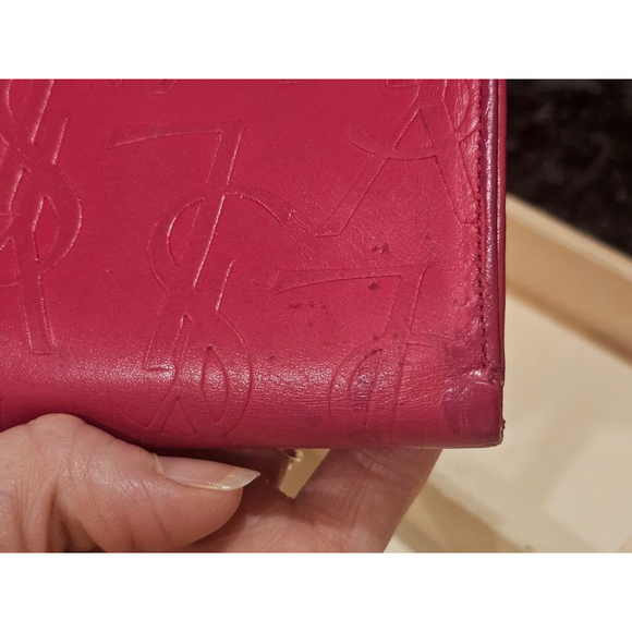 YSL Yves Saint Laurent Cassandra Lock Bi-Fold Wallet w/ Wristlet Strap Added - Picture 7 of 17